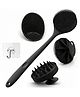 Multibrite 5 PCS 4-in-1 Silicone Bath Brush Set, Soap Dispensing Shower Brush, Bath Essentials Set For Men & Women with 1 Hook