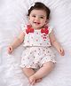 PURPLE UNITED KIDS Muslin Woven Sleeveless Cherries Printed Coordinating Top & Shorts Set - White