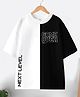 CODEZ 100% Cotton Knit Half Drop Shoulder Sleeves Next Level & Game Over Text Printed Oversized Tee - White