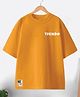 CODEZ Cotton Knit Half Sleeves Trend Text Printed Tee - Sand