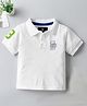 CODEZ Cotton Blend Knit Half Sleeves Brand Logo Printed Polo Tee - White