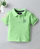 CODEZ Cotton Blend Knit Half Sleeves Brand Logo Printed Polo Tee - Green