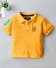CODEZ Cotton Blend Knit Half Sleeves Brand Logo Printed Polo Tee - Yellow