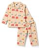 Teddy Sinker Knit Full Sleeves Car Printed Co-Ords Shirt & Pyjama Night Suit - Peah
