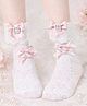 Flaunt Chic Bow Applique Detailed & Stone Embellished Socks - Pink