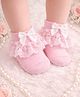 Flaunt Chic Bow Applique & Frill Detailed Socks - Pink