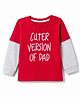 Babyhug Cotton Knit Full Sleeves T-Shirt with Cuter Version Of Dad Print - Red