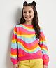 Pine Kids 100% Cotton Knit Full Sleeves Printed Sweatshirt - Dark Pink
