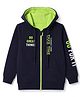 Pine Kids Cotton Knit Sweatshirt with Full Sleeves and Slogan Print - Navy Blue