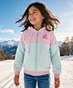 Pine Kids Cotton Knit Sweatshirts with Full Sleeves and Floral Embroidery - Pink & Sea Green