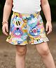 Babyhug Disney 100% Cotton Knit Knee Length Shorts With Winnie The Pooh Graphic & Bow Applique - Multicolor