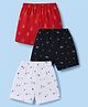 Zero Sinker Knit Above Knee Length Nautical Theme Printed Shorts Pack Of 3 - Multicolor