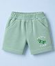 Zero Sinker Knit Above Knee Length Text & Skate Printed Shorts - Sea Green
