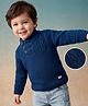 Babyhug Knit Full Sleeves Pullover Sweater With Cable Knit Design - Navy Blue