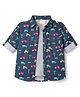 Rikidoos Cotton Woven Shirt With Attach T-Shirt Full Sleeves Navy Blue 3-4 Years