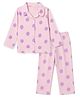 Babyhug Cotton Knit Full Sleeves Polka Dots Printed Co-Ords Shirt & Pyjama Night Suit - Pink