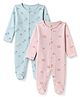 I Bears Interlock Knit Full Sleeves Animals Printed Footed Sleepsuits Pack Of 2 - Multicolor