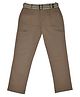 CAVIO Cotton Blend Woven Solid Cargo Style Trousers With Belt - Brown
