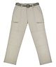 CAVIO Cotton Blend Woven Solid Cargo Style Trousers With Belt - Light Grey