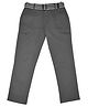 CAVIO Cotton Blend Woven Solid Cargo Style Trousers With Belt - Dark Grey