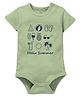 Zeezeezoo 100% Cotton Knit Half Sleeves Hello Summer Text Printed Onesie - Olive Green
