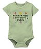 Zeezeezoo 100% Cotton Knit Half Sleeves Mumma & Papas New Travel Buddy Text Printed Onesie - Olive Green