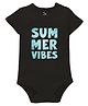 Zeezeezoo 100% Cotton Knit Half Sleeves Summer Vibes Text Printed Onesie - Black