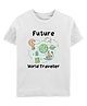 Zeezeezoo Cotton Knit Half Sleeves Travel Theme Printed Tee - Off White