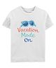 Zeezeezoo 100% Cotton Knit Half Sleeves Vacation Mode On Text Printed Tee - White