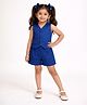 Piccolo Cotton Woven Sleeveless Solid Top & Shorts Set - Blue