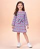 Piccolo Cotton Woven Full Sleeves Checked Dress - Multi Colour