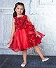 Ministitch Woven Sleeveless Floral Applique Detailed Dress - Red