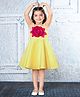Ministitch Scuba Knit Sleeveless Rose Applique Detailed Dress - Yellow