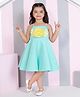 Ministitch Scuba Knit Sleeveless Rose Applique Detailed Dress - Aqua Blue