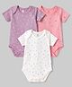 I Bears Interlock Knit Half Sleeves Floral Printed Onesies Pack Of 3 - Multicolor