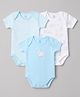 I Bears Interlock Knit Half Sleeves Onesies with Sheep Print & Embroidery - Multicolor