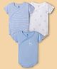 I Bears Interlock Knit Half Sleeves Striped & Horse Toy Printed Onesies Pack Of 3 - Multicolor