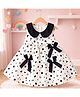 POP STREET KIDS Cotton Blend Woven Sleeveless Abstract Printed Bow Applique Detailed Dress - Black