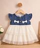 POP STREET KIDS Cotton Blend Woven Cap Sleeves Bow Applique Detailed Dress - White