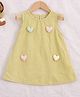 POP STREET KIDS Cotton Blend Woven Sleeveless Heart Patch Detailed Dress - Green