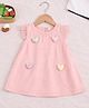 POP STREET KIDS Cotton Blend Woven Sleeveless Heart Patch Detailed Dress - Pink
