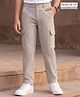 Pine Kids Cotton Elastane Woven Full Length Solid Trouser - Beige