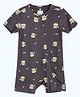 Cocoon Care Bamboo Knit Half Sleeves Penguin Printed Romper - Grey