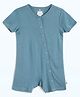 Cocoon Care Bamboo Cotton Knit Half Sleeves Solid Romper - Blue