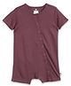 Cocoon Care Bamboo Cotton Knit Half Sleeves Solid Romper - Burgundy