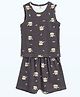Cocoon Care Bamboo Knit Sleeveless Penguin Printed Coordinating Vest & Short Set - Grey