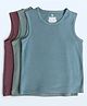 Cocoon Care Bamboo Knit Pack Of 3 Sleeveless Solid Vests - Multi Colour