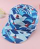 Babyhug Twill Woven Baseball Cap With Ship Print Blue - Diameter 18.5 cm