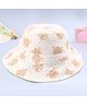 Babyhug Twill Woven Bucket Hat with Teddy Print Cream - Diameter 17 cm