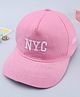 Babyhug Twill Woven Baseball Cap With Text Embroidery Pink- Diameter 20 cm